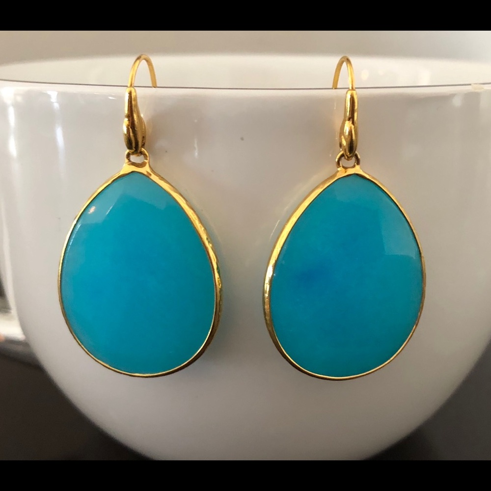 Stella and Dot Serenity Stone Turquoise Earrings